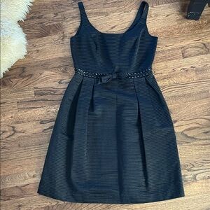 Carmen Marc Valvo Midnight Black Beaded Cocktail Dress